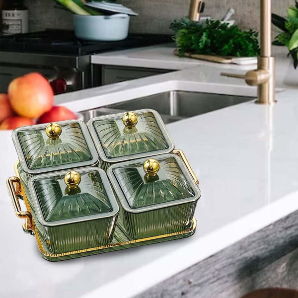 1/2/3 Nordic Style Divided Dishes Square för Reception Room 4 Grids 1Set