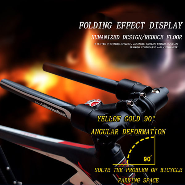 Folding Handlebar Racing För Cykelskoter Flat Handle Bar Blue 660mm