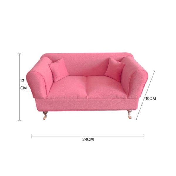 1/6 soffa sovrum dekor smycken case för 12 Dol tillbehör Two Person Sofa