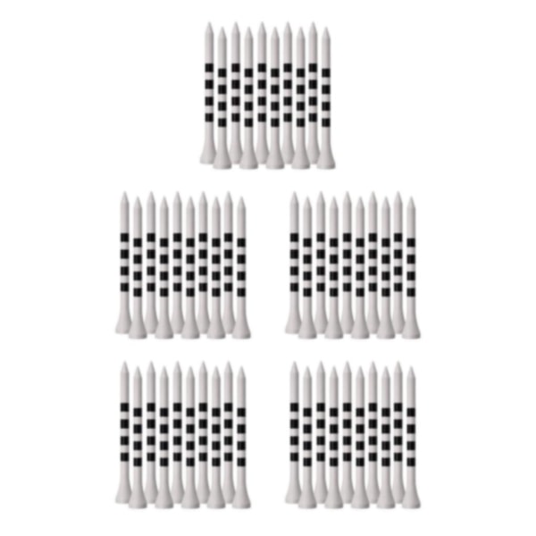 1/2/3/5 100st Bamboo För Golf Tees Stripe Mark Scale High 70mm White 5Set