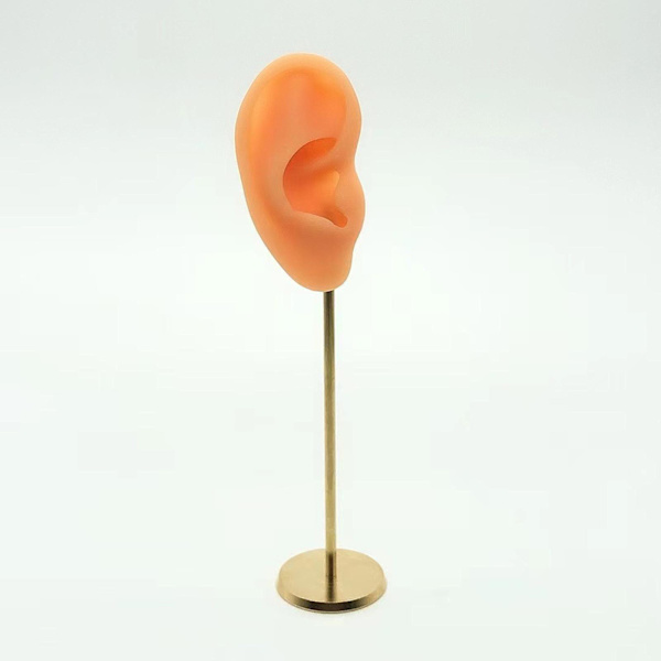 1/2/3 Örhänge Display Stand Human Ear Model Stud Holder Showcase Right Normal Skin Height: 18cm 1Set