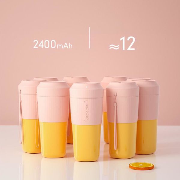 1/3 400ml Bärbar Mini Juicer USB Uppladdningsbar Blender Mixer White 9x20cm 1Set