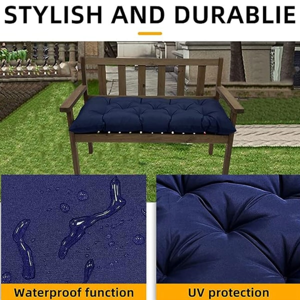 Polyester vattentät bänkmatta kudde för komfort och navy blue 100*50*8CM