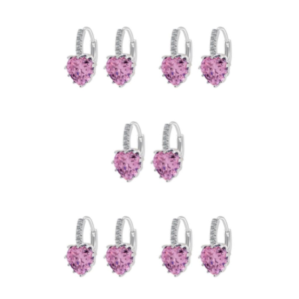 1/2/3/5 Lyx Hoop örhängen för kvinnor Hjärtformad strass style 4 5Set