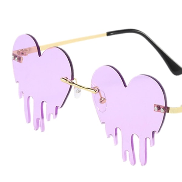 1/3/5 Fashion Dripping Heart Solglasögon Personlighet Party Eye purple 144x142x59mm 1Set