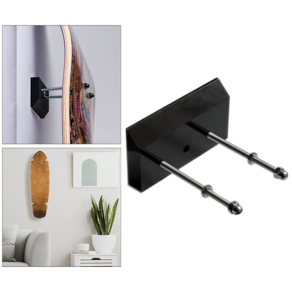 1/2/3/5 Väggmonterad Longboard Display Rack för snygg garage Black 1 Pc