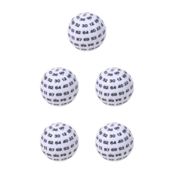 1/3/5 Akryltärningar Spelunderhållning Familjepolyedriska tärningar White 48mm 5Set