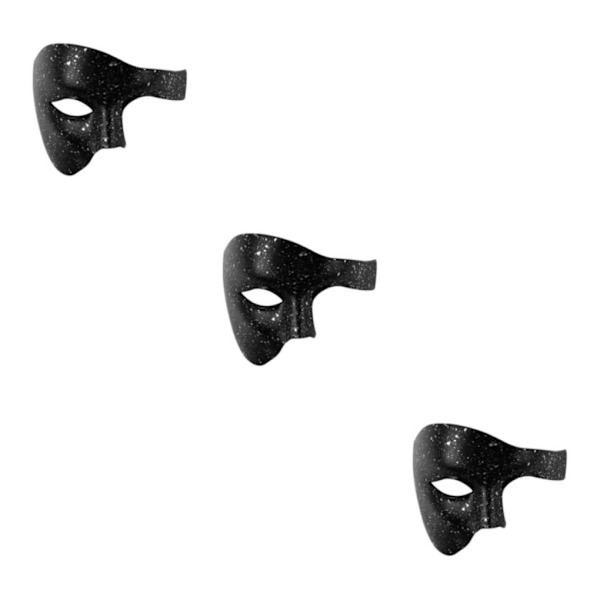 1/2/3/5 Bred appliceringshalva för olika tillfällen halvansikte Black silver dot 3Set