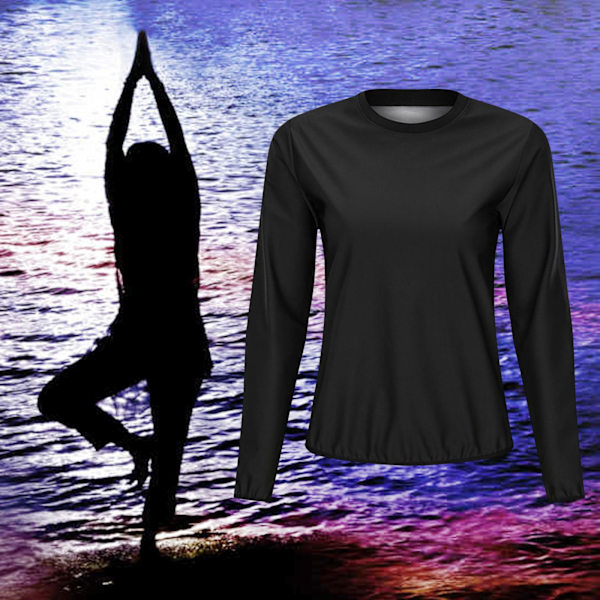 1/2 Dam Bastu Kostym Midjetrimmer Toppar Fitness Kläder Black XL 1Set