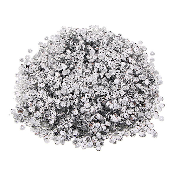 1/2/3 Blommor Lös kopp Paljetter Pailletter Sy Bröllopshantverk Silver 6mm 1Set