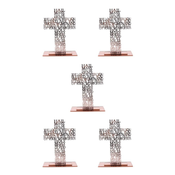 1/2/3/5 Stående krucifix Jesus Scriptures Cross Bön Rose Gold 20cm 5Set