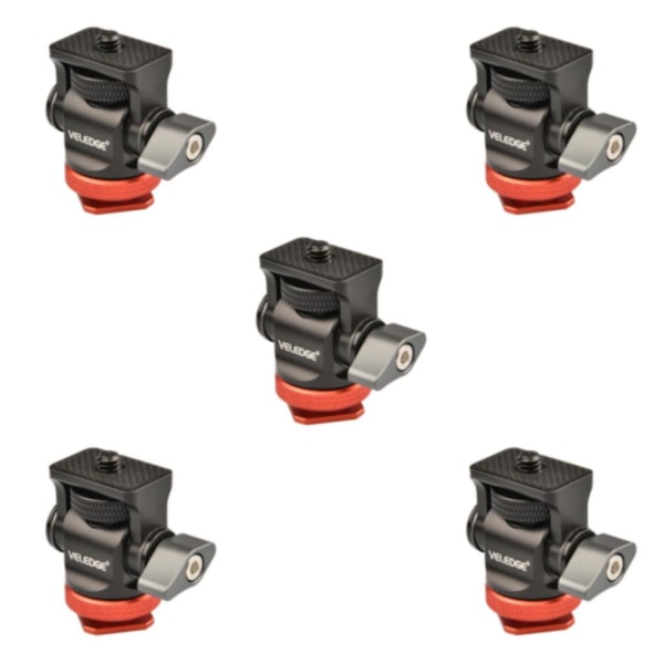 1/2/5 Mini Ball Head 360 Swivel Bracket Adapter för kamerablixt 5Set
