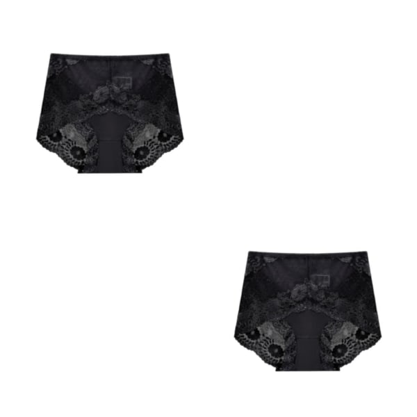 1/2/3/5 Summer Women Hollow Design Sexiga Underkläder Spets Mesh Black L 2PCS