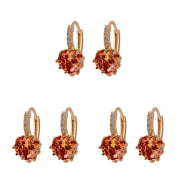 1/2/3/5 Lyx Hoop örhängen för kvinnor Hjärtformad strass style 3 3Set
