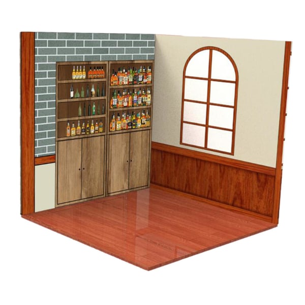 1/2/3/5 1/12 Skala Bakgrund Scenmodell Bakgrundsscen för Tea House 21.5 x 21.5cm 1Set