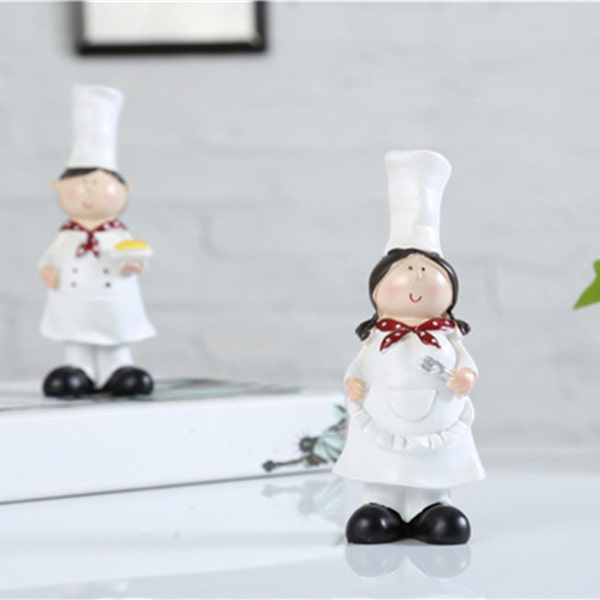 1/2 2 delar Par Kock Figurine Skulpturer Cook Staty 1Set