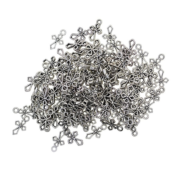 1/2/3 100 Stycken Tibetansk Silver Filigran Hollow Cross För 1Set