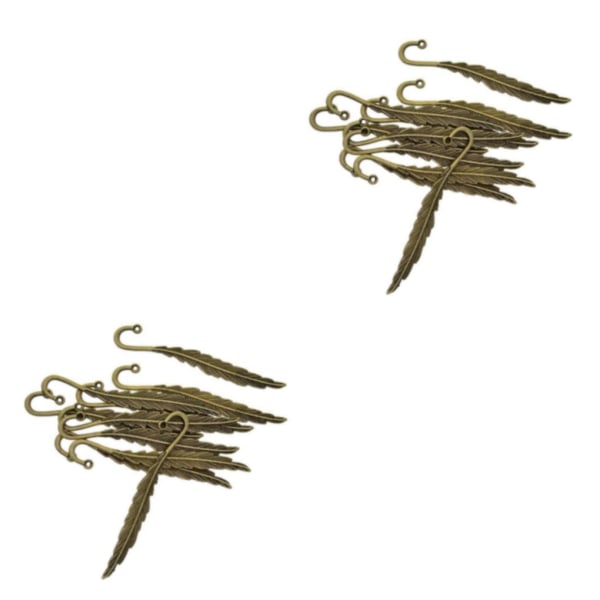 1/2/3/5 10 stycken Vintage Feather Bookmark Krokar Pärlbok Bronze 81mm 2Set