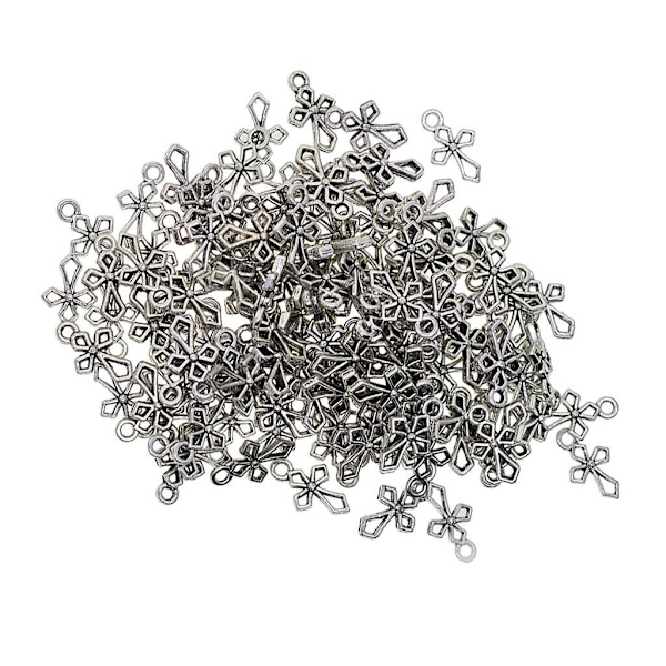 1/2/3 100 Stycken Tibetansk Silver Filigran Hollow Cross För 1Set