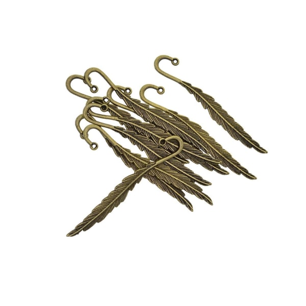 1/2/3/5 10 stycken Vintage Feather Bookmark Krokar Pärlbok Bronze 81mm 5Set