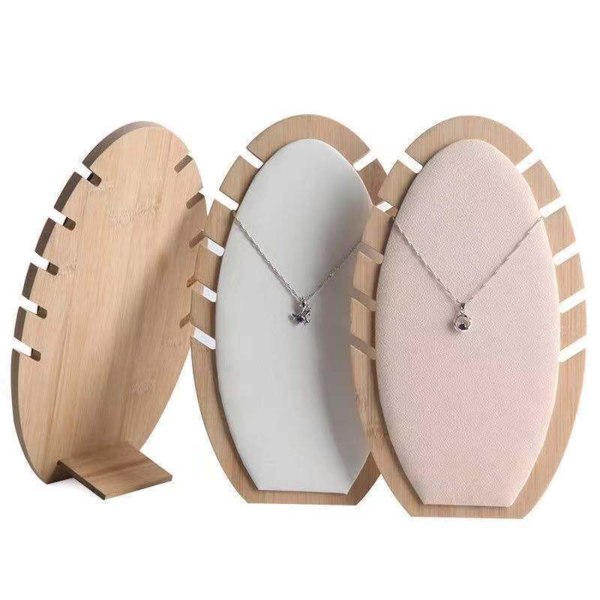 Trä Halsband Staffli Display Stand Hållare Halsband Staffli Display White 16 x 27cm