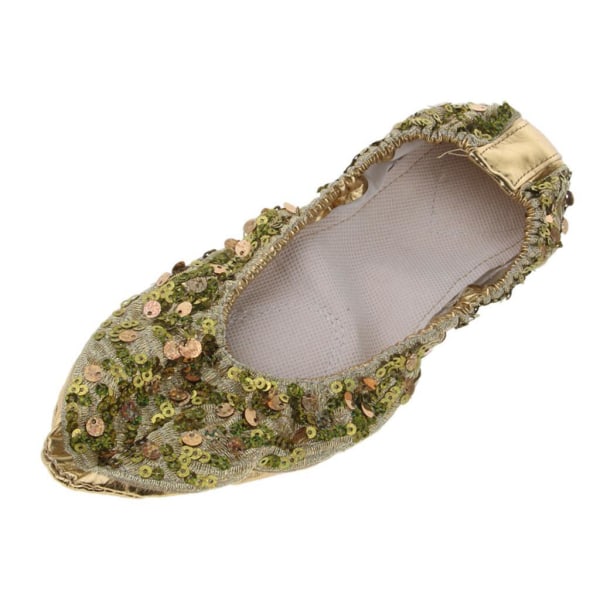 1/2/3/5 Kvinnor Tjej Magdansskor Non- För slip Soft Soles Gold M 1Set
