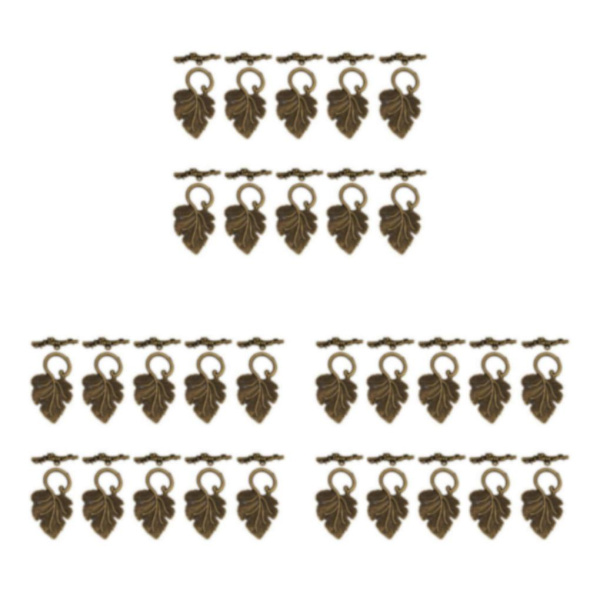 1/2/3 10 set Leaf OT Toggle Clasps Smycken Clasp Connectors Bronze 3Set