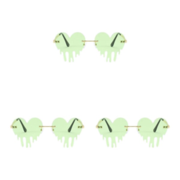 1/3/5 Fashion Dripping Heart Solglasögon Personlighet Party Eye green 144x142x59mm 3Set