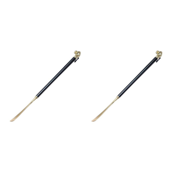 1/2/3 Wooden Shoe Horn Shoe Helper Tool Long Handle Shoehore 58cm Black Lion 2Set
