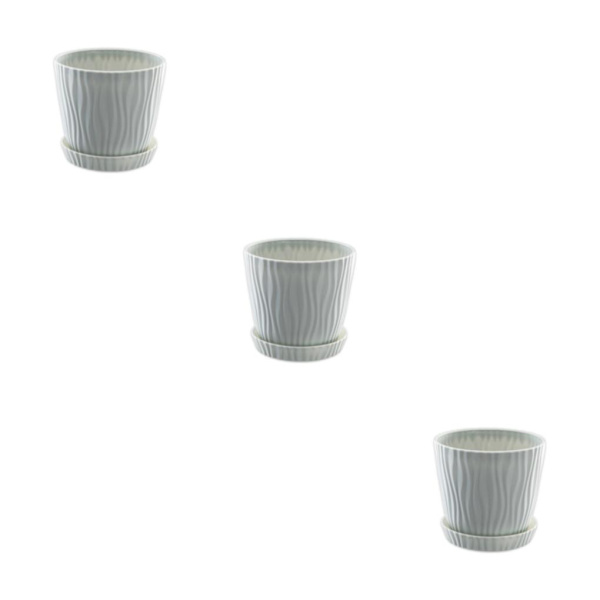 1/2/3/5 lätta och bärbara blomkrukor för inomhus och light gray S pot+S tray 3Set