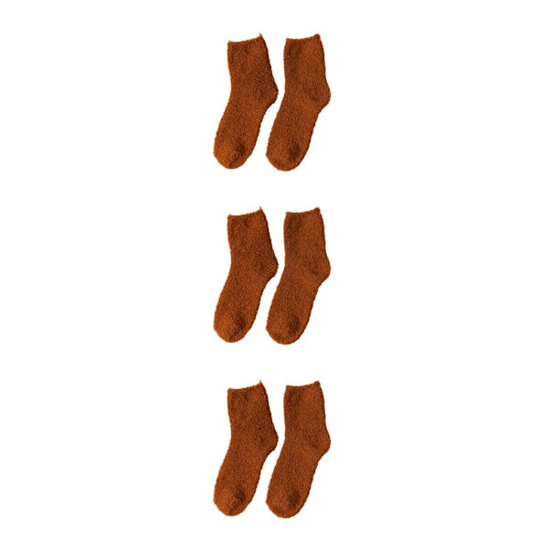 1/2/3/5 10 stycken extra tjocka och elastiska mjuka strumpor Coffee 3PCS