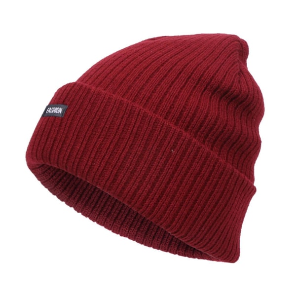 1/2 Beanie Hat Scarf Handskar Set Varm mjuk bomull för skidcykling Red 1Set