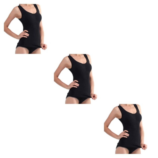 1/2/3 Damväst Fitness Bröststöd Toppar Andas Black S 3PCS