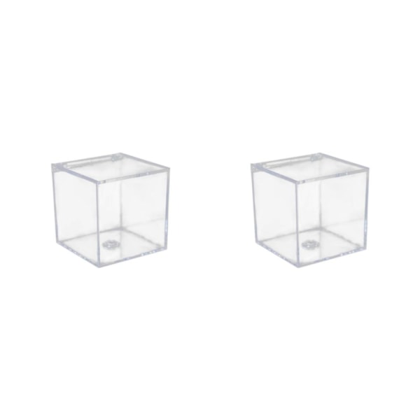 1/2/3 akryl klar kartong med lock Transparent presentförpackning för hemmet transparent 8cm 2Set