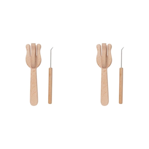 1/2/3/5 Stickverktyg Träform Handvävstol Multifunktionell 2Set