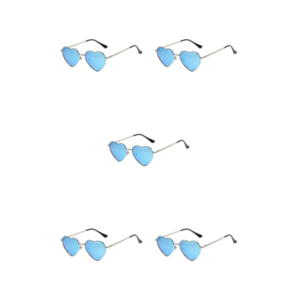 1/2/3/5 hjärtformad guldmetallram och Tac-lins för snygg silver frame skyblue 5Set