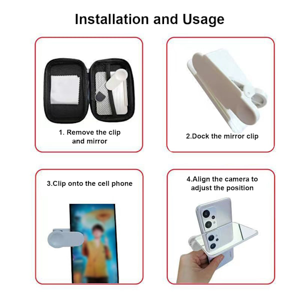 1/2/3/5 Telefon Spegel Reflektion Clip Bred Applicering Lätt att White remote control 5PCS