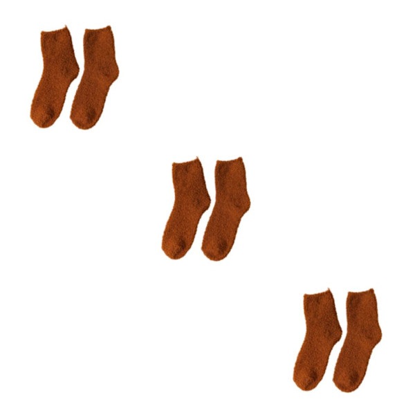 1/2/3/5 10 stycken extra tjocka och elastiska mjuka strumpor Coffee 3PCS