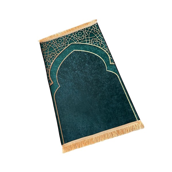 Bön matta dekoration Utsökt polyester halkfri för Eid-resor Green