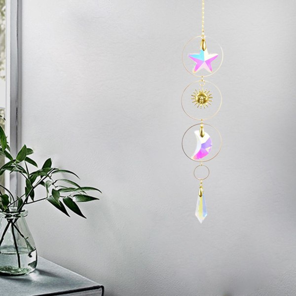 1/2/3/5 Crystal Balkong Fönsterhängande Dekor Vägg Rainbow Maker Model 1 40cm 5Set