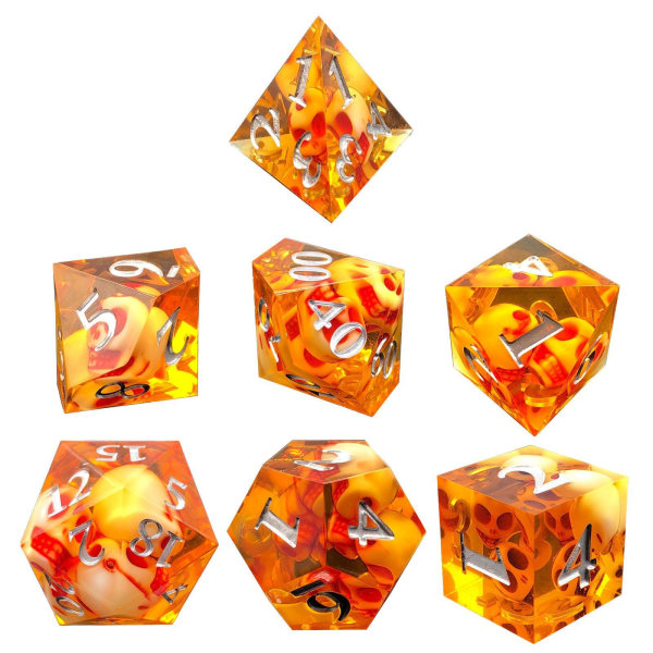 1/2/3/5 7x polyedriska tärningar D4-D20 tärning, för bordsspelsfest Yellow 5Set