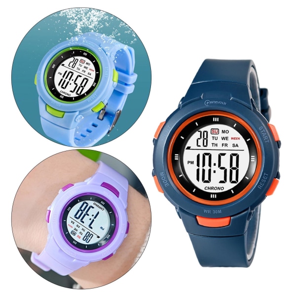 1/2/3/5 Digital watch för barn utomhus elektroniskt armbandsur Dark Blue 1 Pc