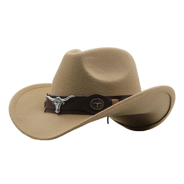 Cowgirlhatt Andas Casual Cowboyhatt för kvinnor män höst Camel 56cm-58cm