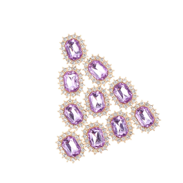 1/2/3/5 10 st Rhinestone Buttons Hantverk Dekoration för kläder Light Purple 2.1 x 1.7cm 1Set