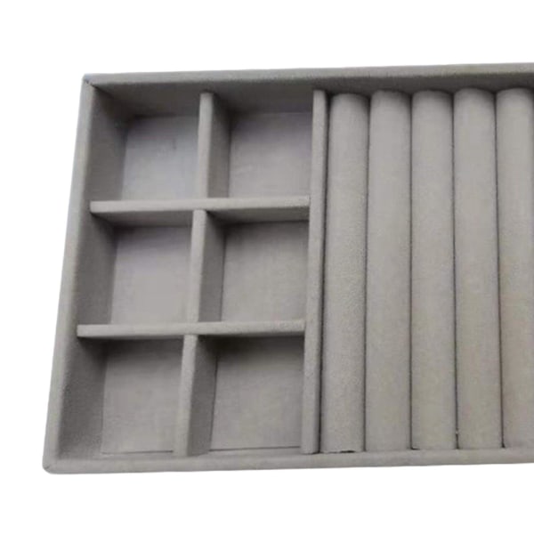1/2/3/5 Stapelbar smyckesbricka Multipurpose Portable Velvet för Gray 3 in 1 1Set