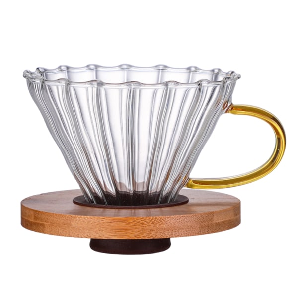 1/2 klart glas kaffedroppande dropptratt för kaffe Large with Handle Medium 1Set