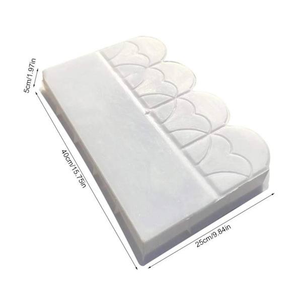 Betong Form Gips Trädgård staket Dekor DIY Blomsterbädd trottoar 5cm thickness 40x25cm