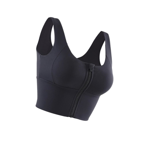 1/2/3 Womens Front Zip Sport BH För bekväma vadderade Shapewear Black M 1Set
