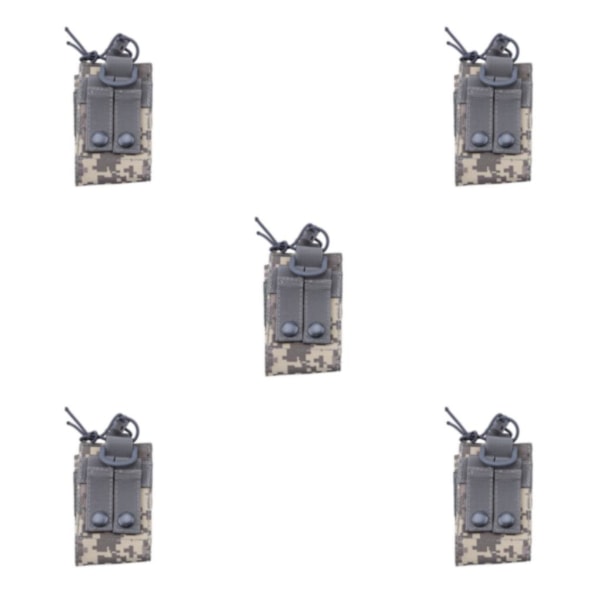 1/2/3/5 Radio Intercom Bag Interphone Magazine Pouch Hunting Grey Camouflage 5PCS