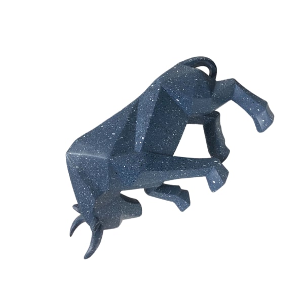 Realistisk tjurskulptur i harts för fantastisk heminredning tjur blue